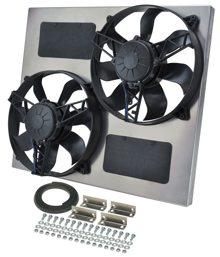 Derale Dual RAD Fan w/Aluminum Shroud Assembly