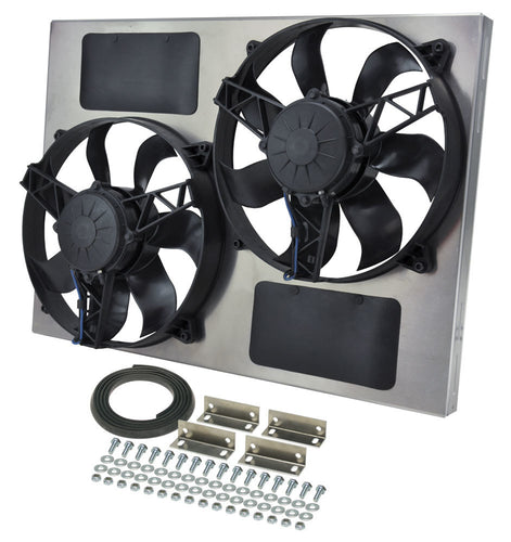 Derale Dual RAD Fan w/Aluminum Shroud Assembly