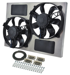 Derale Dual RAD Fan w/Aluminum Shroud Assembly