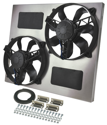 Derale Dual RAD Fan w/Aluminum Shroud Assembly