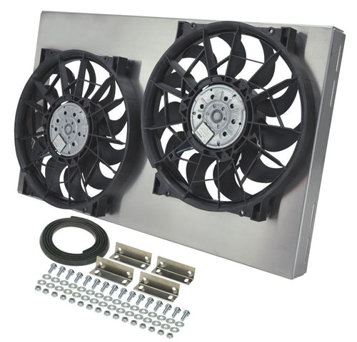 Derale Dual RAD Fan w/Aluminum Shroud Assembly