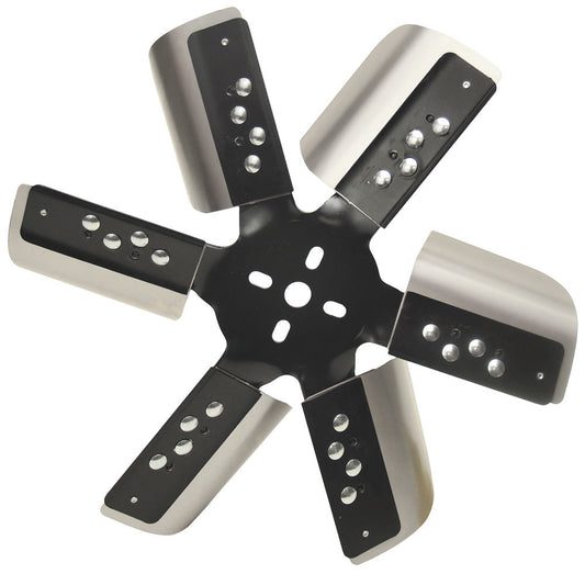Derale 15" Heavy Duty Stainless Steel Standard Rotation Flex Fan, Black Hub