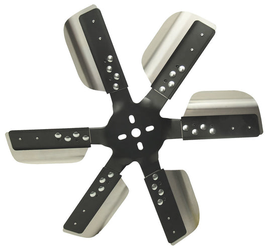 Derale 18" Heavy Duty Stainless Steel Standard Rotation Flex Fan, Black Hub