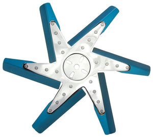 Derale 17" High Performance Aluminum Standard Rotation Flex Fan, Blue Blade w/Chrome Hub