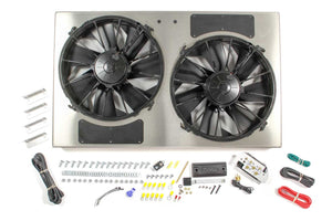 Derale Powerpack - High Output Dual 12'' Electric RAD Fan/Aluminum Shroud w/PWM Controller - 28-1/4''W x 17''H x 4''D