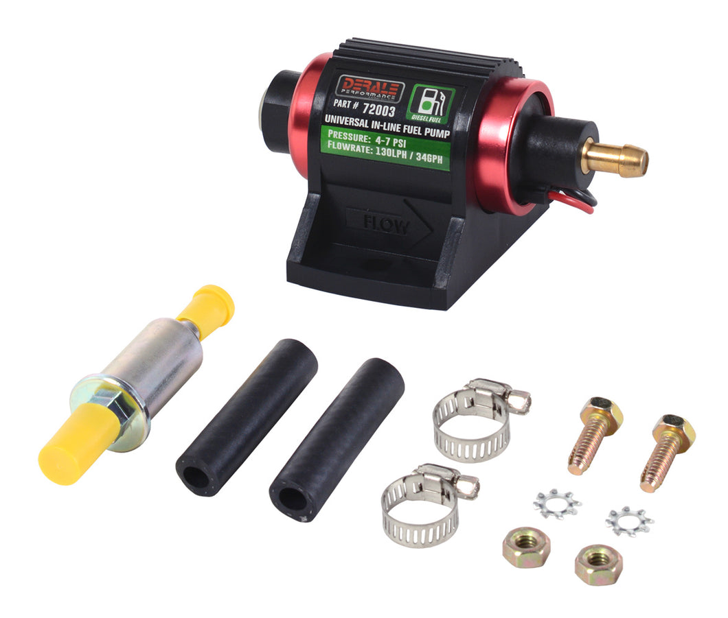 Derale Universal Inline Fuel Pump Kit - Diesel - 4-7 PSI