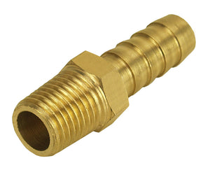 Derale Straight Hose Barb Fitting, 1/4'' NPT Male x 3/8'' Barb