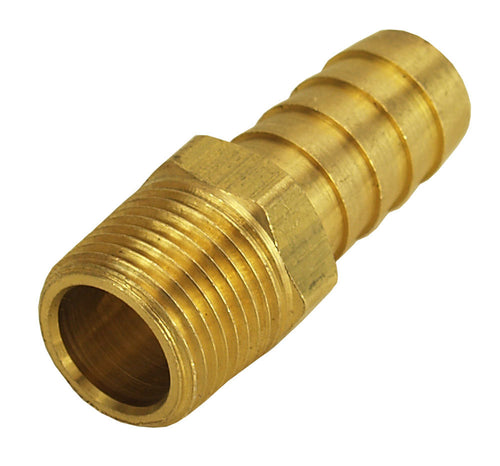 Derale Straight Hose Barb Fitting, 3/8'' NPT Male x 1/2'' Barb