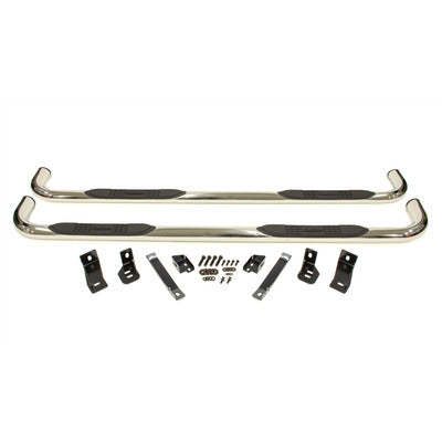 Dee Zee 3" Round Stainless Steel Nerf Bars - 2014+ GM Crew Cab