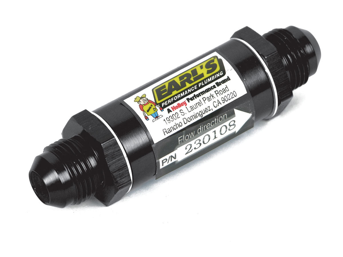 Earl's #6 Fuel Filter w/Bronze Element Black 2727