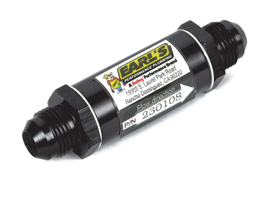 Earl's #6 Fuel Filter w/Bronze Element Black 2727