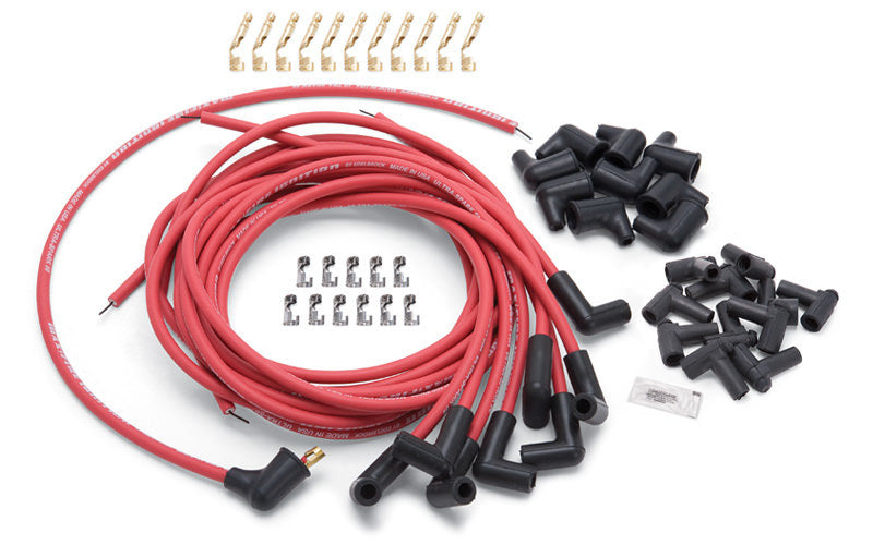 Edelbrock Max Fire Plug Wire Set w/HEI 90 Degree Red