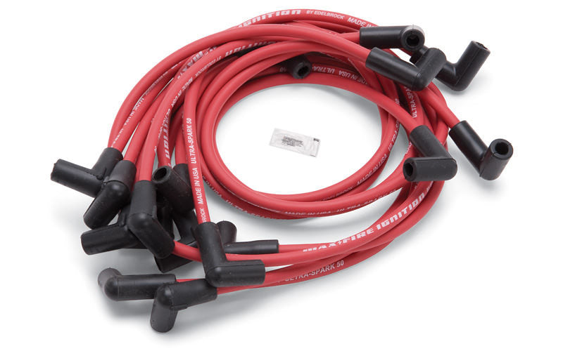 Edelbrock Max Fire Plug Wire Set SBC w/HEI 90 Degree Red