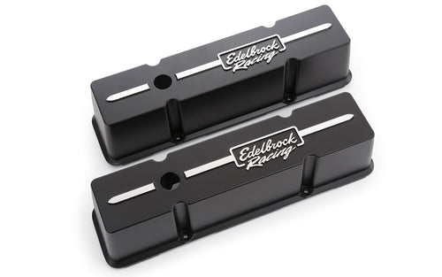 Edelbrock Valve Cover Kit Race Series SBC Tall Black