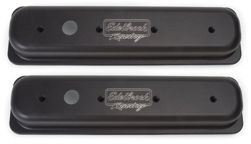 Edelbrock SBC Center Bolt V/S Valve Covers - Short- Black