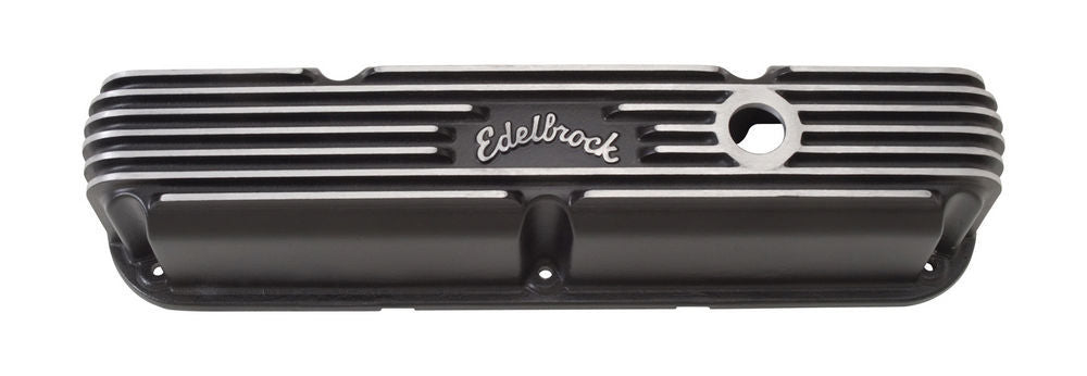 Edelbrock SBM Classic Finned Valve Covers - Black