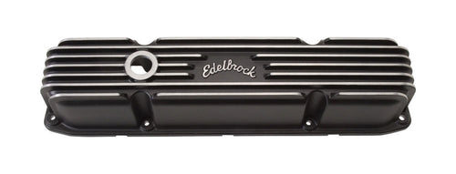 Edelbrock BBM Classic Finned Valve Covers - Black