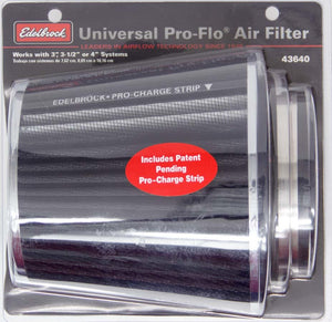 Edelbrock Pro-Flo Air Filter Cone 6.70" Tall Black/Chrome