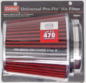 Edelbrock Pro-Flo Air Filter Cone 6.70" Tall Red/Chrome