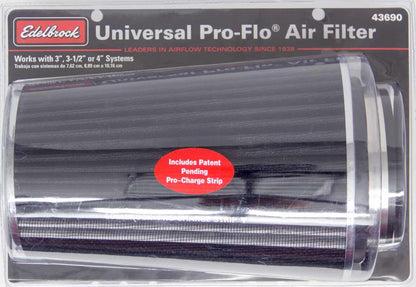 Edelbrock Pro-Flo Air Filter Cone 10.5" Tall Black/Chrome