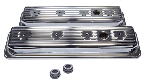 Edelbrock SBC Signature Series Valve Cover Set - Chrome