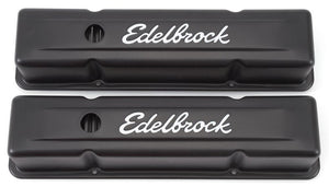 Edelbrock Valve Cover Kit SBC Signature Series Black