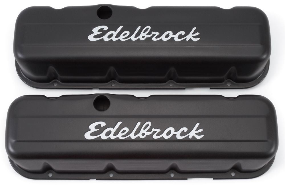 Edelbrock Signature Series Valve Covers - BBC Tall Black