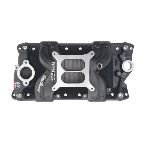 Edelbrock SBC Performer RPM A/G Manifold - Black Finish