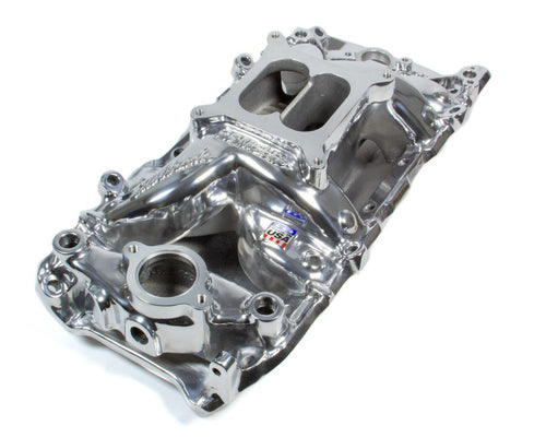 Edelbrock BBC Performer RPM Air-Gap Manifold Oval Port Polished