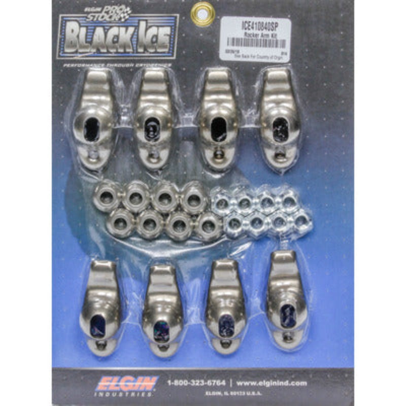 Elgin SBC Black Ice Rocker Arm Kit 1.60 Ratio 3/8 Stud