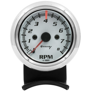 Equus 2-1/2" White Tachometer E5076