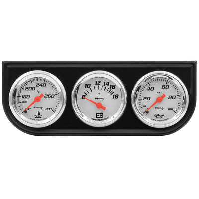 Equus 1-1/2" White Volt Triple Gauge Kit E5100