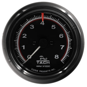 Equus 3-3/8" Black Tachometer E6088