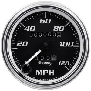 Equus 3-3/8" Chrome Mechanical Speedometer E7072