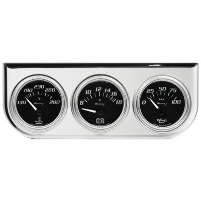 Equus 2" Chrome Volt Triple Gauge Kit E7200
