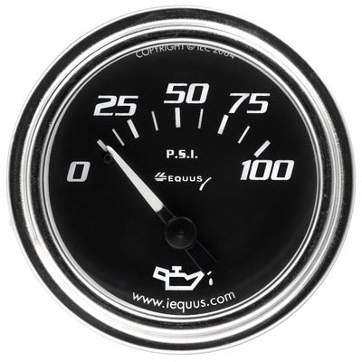 Equus 2" Chrome Mechanical Oil Pressure Gauge E7234