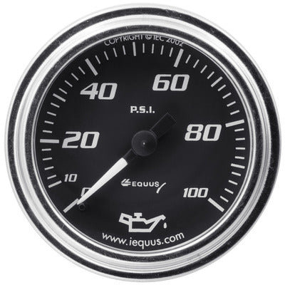 Equus 2" Chrome Mechanical Oil Pressure Gauge E7244