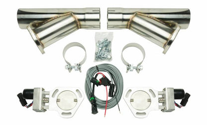 Pypes Dual Electric Exhaust Cutout 3in w/Y-Pipes HVE10K3