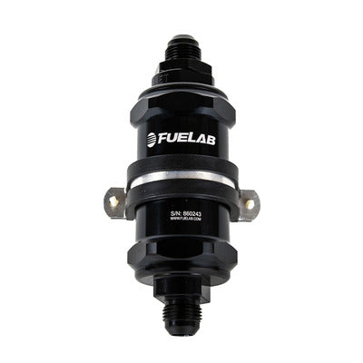 Fuelab Fuel Filter In-Line 3in 6 Micron 8AN Chk Valve