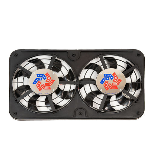 Flex-A-Lite Dual 12-1/8in Lo Profile Puller Fan w/Controls