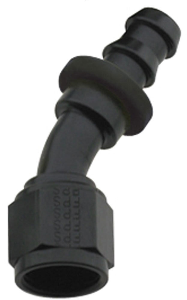 Fragola Hose Fitting #6 30-Degree Push Lock Black 203006-BL