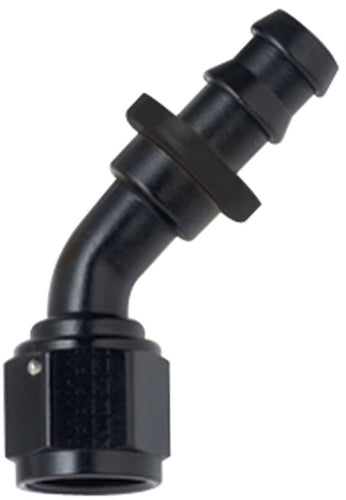 Fragola Hose Fitting #4 45-Degree Push Lock Black 204504-BL