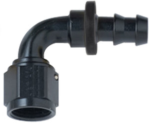 Fragola Hose Fitting #4 90-Degree Push Lock Black 209004-BL