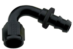 Fragola Hose Fitting #6 120-Degree Push Lock Black 212006-BL