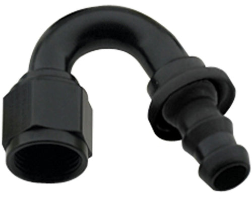 Fragola Hose Fitting #6 150-Degree Push Lock Black 215006-BL