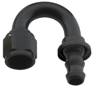 Fragola Hose Fitting #6 180-Degree Push Lock Black 218006-BL