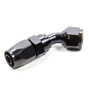 Fragola Hose Fitting #6 45-Degree. to #8 Hose Black 224505-BL