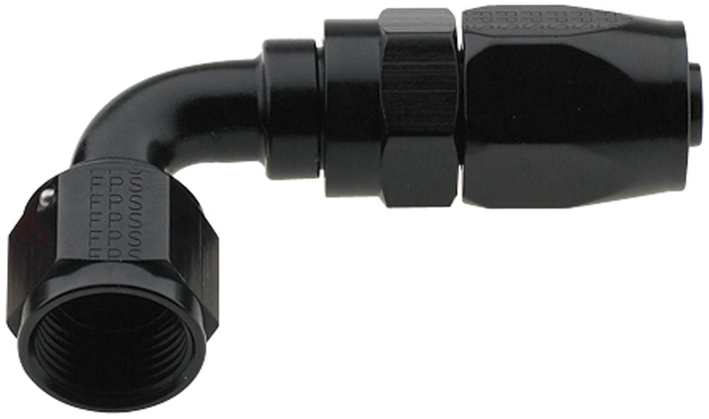 Fragola Hose Fitting #4 90-Degree Pro-Flow Black 229004-BL