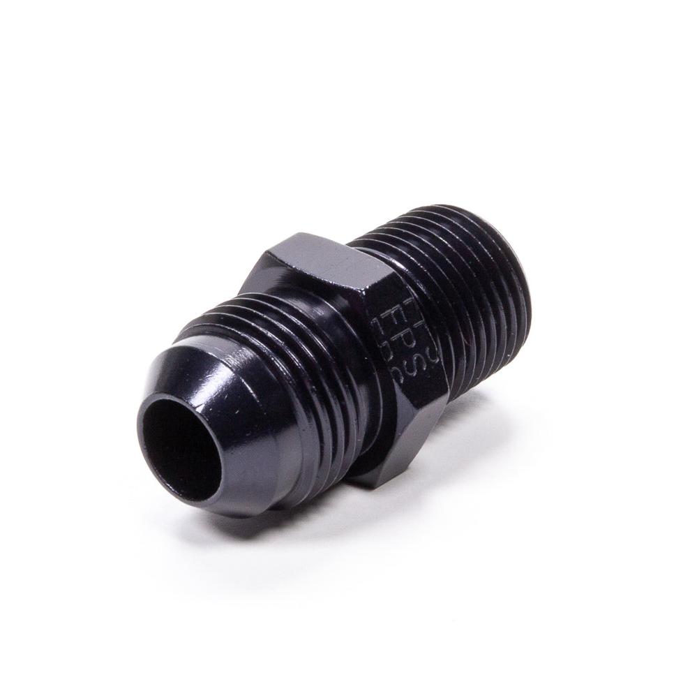 Fragola Straight Adapter Fitting #8 x 1/4 MPT Black 481607-BL