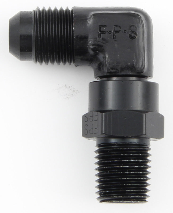 Fragola #6 x 1/4 MPT 90-Degree Swivel Adapter Black 499106-BL